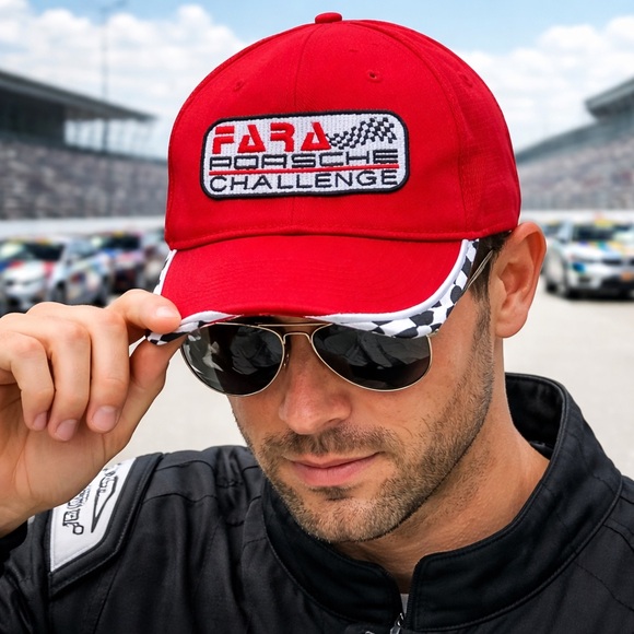Fara Porsche Challenge‎ 2018 Racing Hat Red Strapback Embroidered Cap Unisex